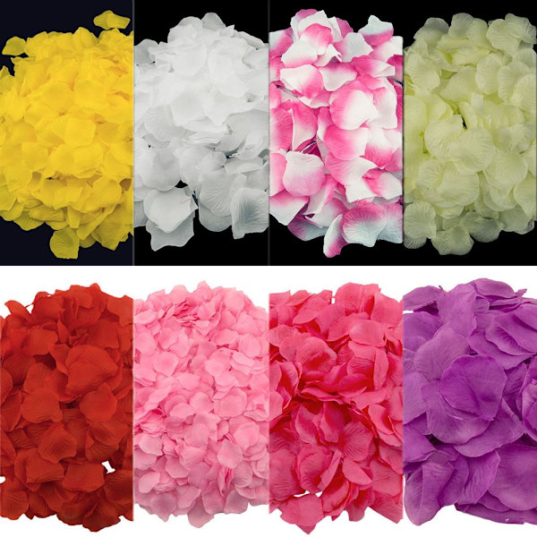 200 / 500 / 1000 STK Silke roseblader kunstige blomster teppe beige 200pcs