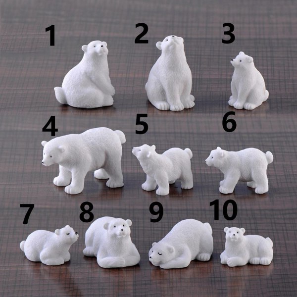 1 PC Jääkarhufiguureja Simulaatio White Bear Miniatures 5 5