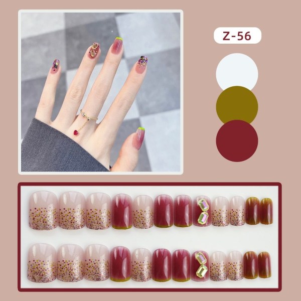 24 kpl Fake Nails Short Z-410 Z-410