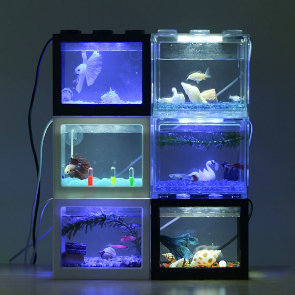 USB fisketank LED-lampe SVART Black