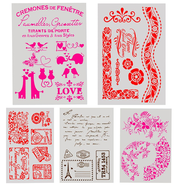 7-stiler for lagdeling av sjablonger Scrapbooking-pregemal 13 13