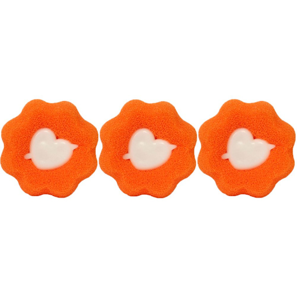 3/6 stk Vaskebolde Hårfjerner 3 STK ORANGE 3 STK ORANGE 3Pcs Orange