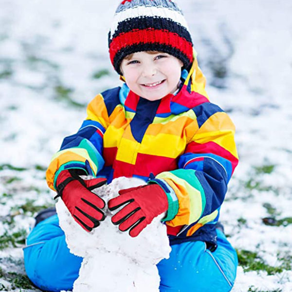 Skidhandskar Långärmad vante RÖD 8-13 ÅR Red 8-13 years old