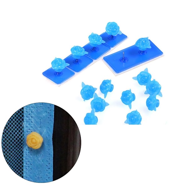 14 stk/pose Skjermdør Sticky Spenne Vindugardin Fast Verktøy blue