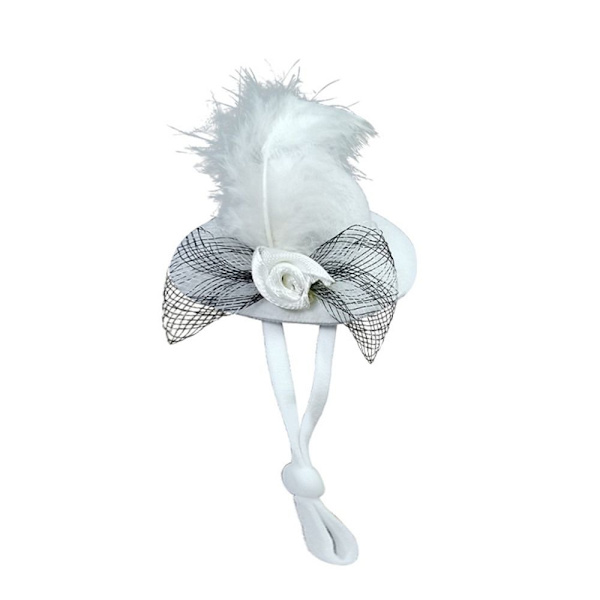 Kycklinghattar Fjäder Top Hat VIT White