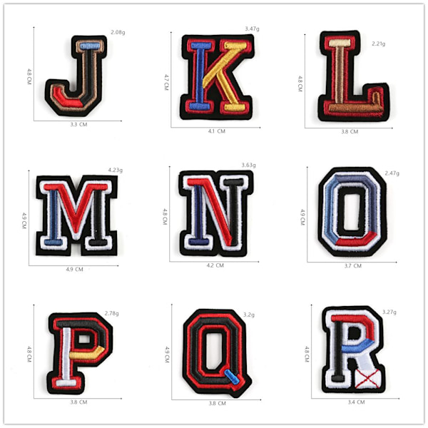 Alfabet Patch Bogstaver Patches J J J