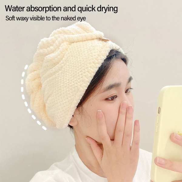 Snabbtorkande cap Microfiber Hårhandduk GRÅ grey