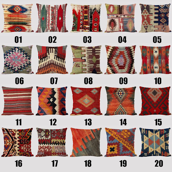 Hørpudebetræk Bohemian Patterns Pudebetræk 38 38