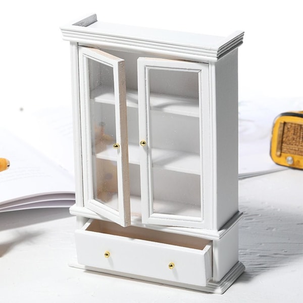 Miniatyr vitrinskåp för dockskåpsmöbler 3 3 3