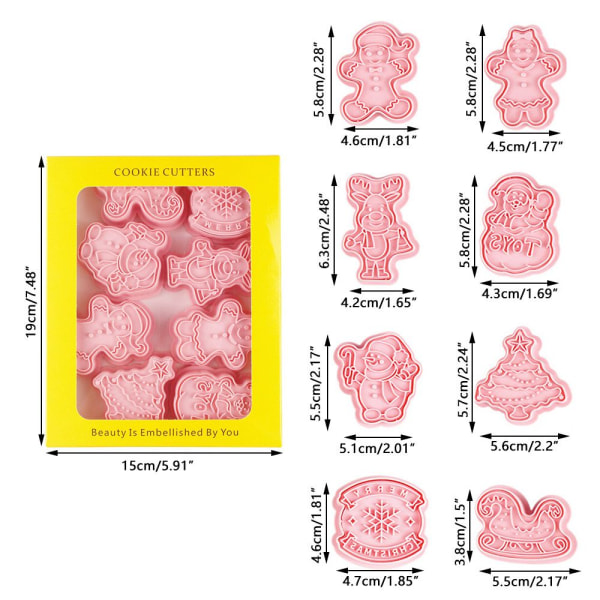 8 kpl / set Mold 3D- mould