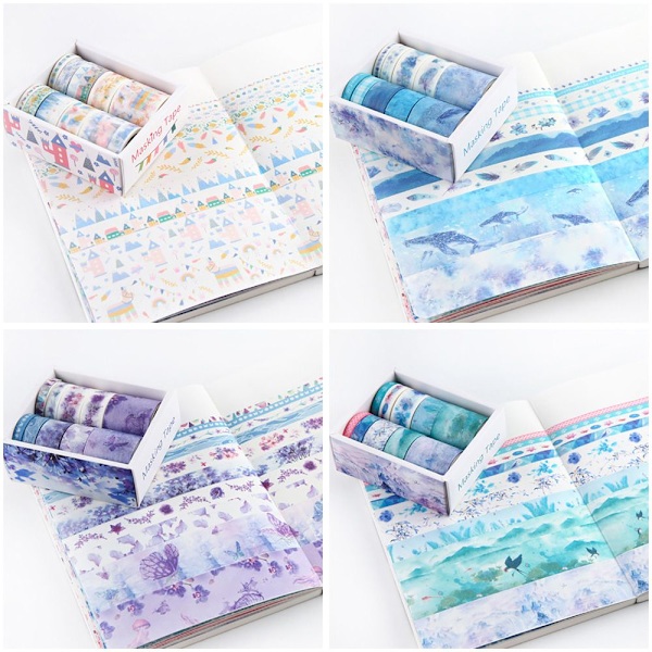 10 rullaa/ set Koristeeppi Paperiteippi DD D