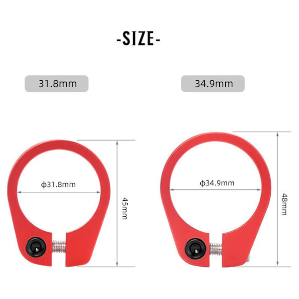 Pyörän istuinpidike Polkupyörän satulatolppakiinnikkeet PUNAINEN 31.8MM Red 31.8mm