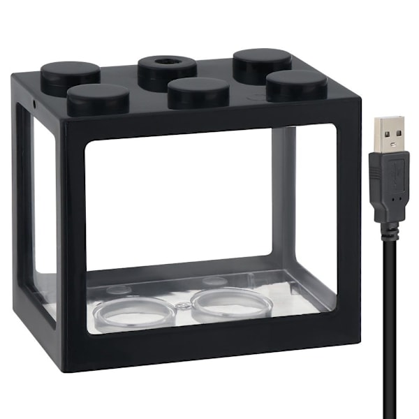 USB fisketank LED-lampe SVART Black