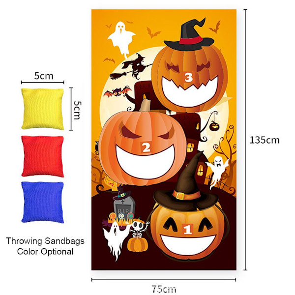 Halloween Pumpkin Throwing Game Spil Bean Bags Safe Tossing Pumpkin