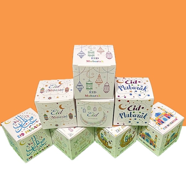 10 stk Eid Mubarak gaveæske Candy Box G G G