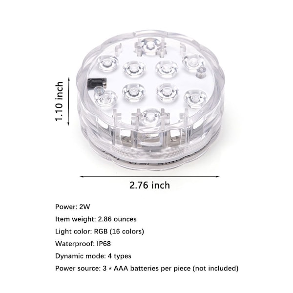 Dykbare LED-lys Undervandsnatlamper 4 LAMPE 2 4 Lamp 2 controller