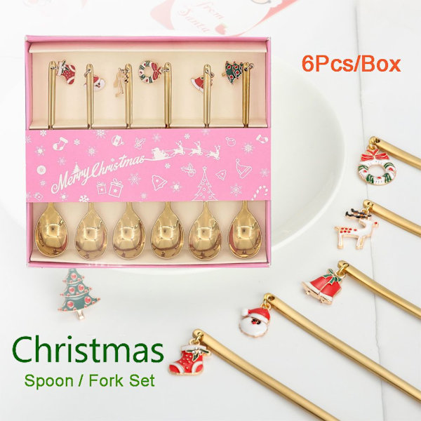 6 Stk/æske Kaffeskesæt Bordpynt SØLVSKESÆT silver spoon set
