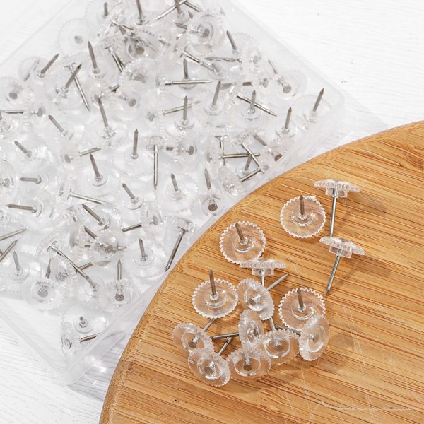 100 stk Gear Plastic Tacks Push Pins SORT black