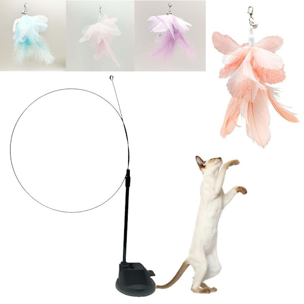 Pet Cat Teaser Legetøj Cat Stick Toy ORANGE orange