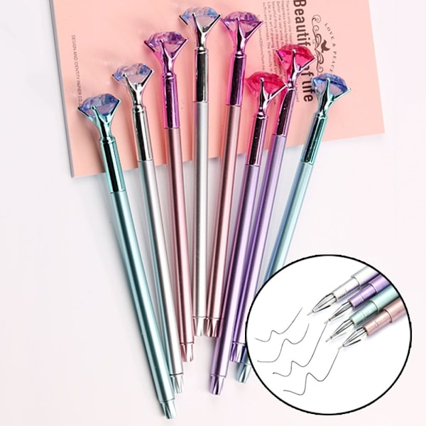 0,5 mm Diamond Gel Pen Krystallkule Penner Gel Pen SØLV Silver