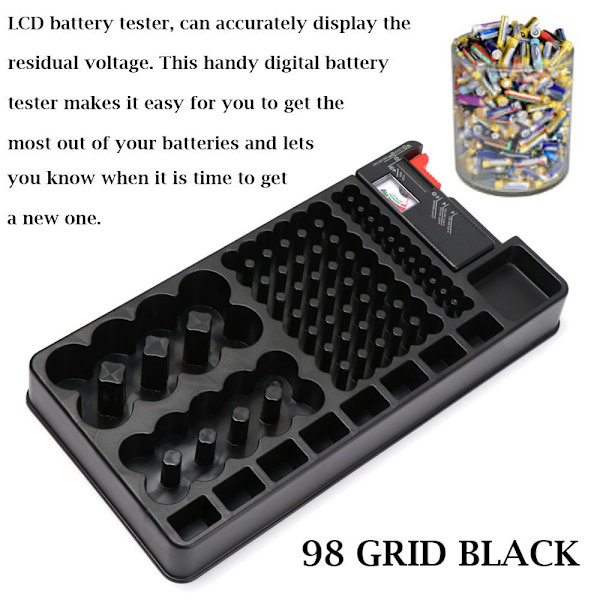 98 Grids Battery Organizer Case batteritestarväska