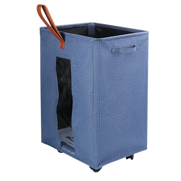 Rolling Wheels Laundry Hamper Vaatekori SININEN 2 Blue