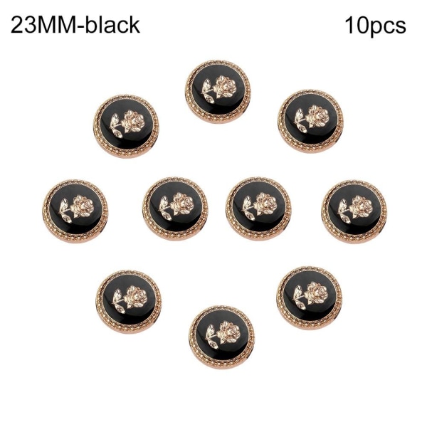 10st metallknappar skjortaknappar SVART 23MM10ST 10ST black 23MM10pcs-10pcs