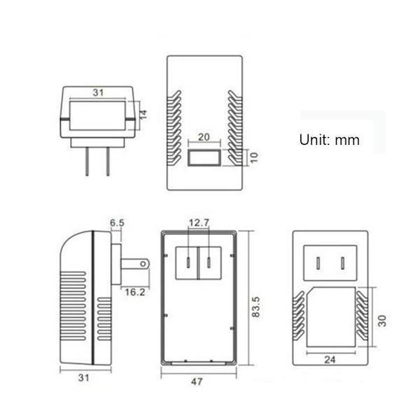 POE-suuttimen power . 18V 1A 18V 1A