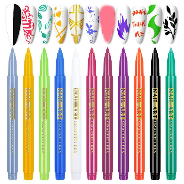 Nail Art Graffiti Penna Abstrakta Linjer GUL yellow