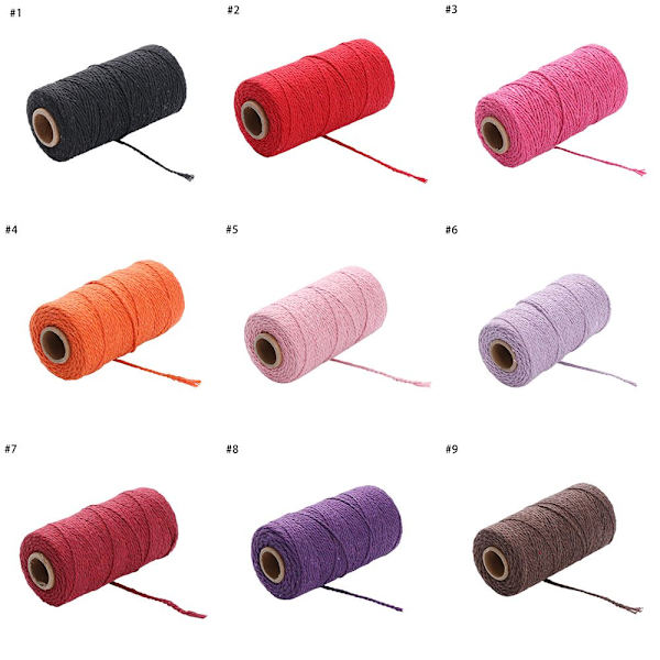 100 meter/rulle Bomuldssnore Twin Snor DIY Rope 2 2