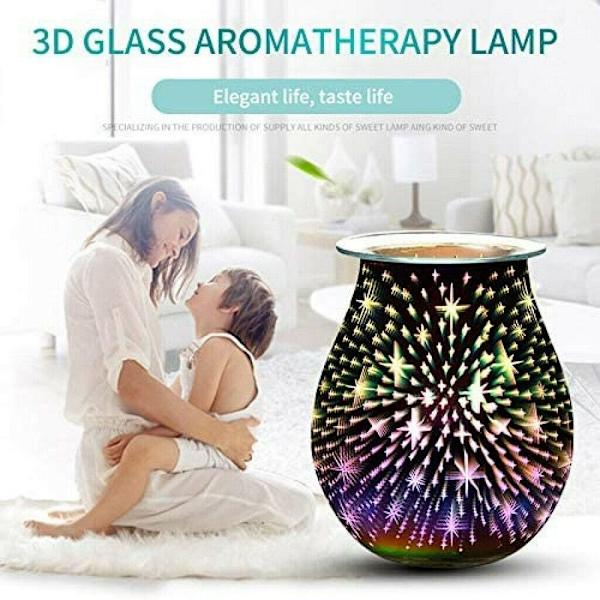 Aroma LED Lampe Duftlampe 3D Elektrisk Voks Smeltevarmer