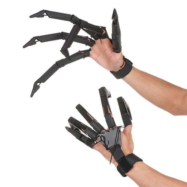 Artikulerede fingre Halloween fingerhandsker SORT VENSTRE HÅND Black Left Hand
