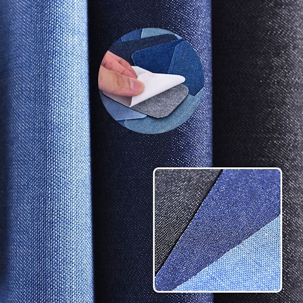 4 Stk Stof Patch Knæ Albue Stryg-på LYSEBLÅ KVADRAT-LILLE light blue