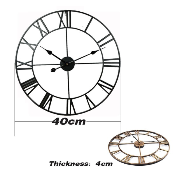 Veggklokke Roman digital klokke Tidsstyrt METALLISK GULL metallic gold