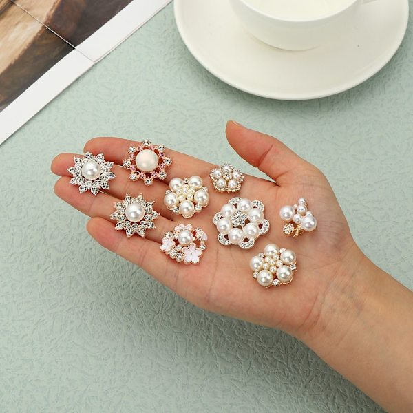 5 STK Perleknapp Rhinestone-knapper 9 9