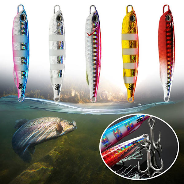 2kpl Metal Fishing Lure kaksoiskoukku Jig Bait 5 5 5