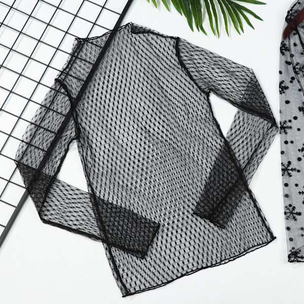Mesh blusar Toppar Dam Toppar SVART 9 Black 9