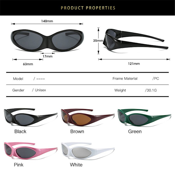 Wrap Auringon Glasses Y2K Aurinkolasit VIHREÄ Green