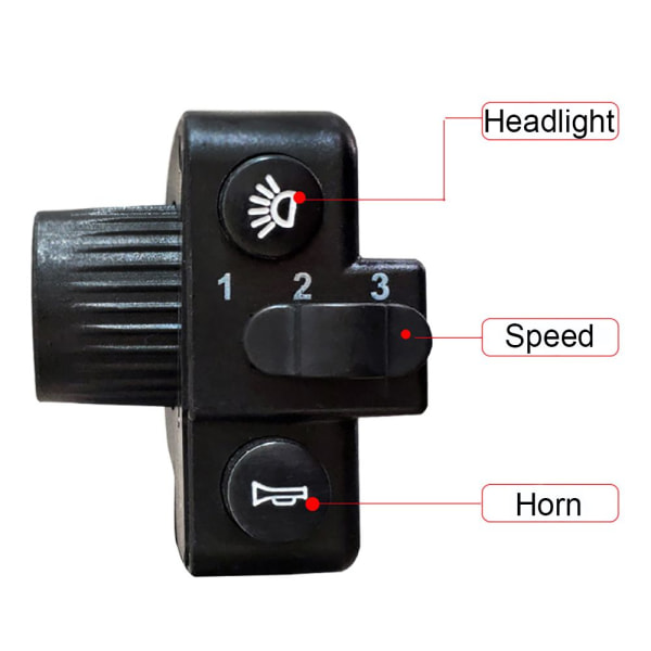 E-sykkel 3-i-1-bryter tre gir Speed Shift-lyshorn