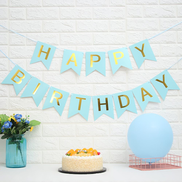 Punting Banner Hanging String liput Kultakirjaimet MUSTA black