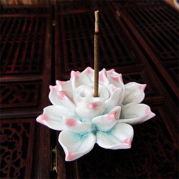 Keramisk brennerholder Lotus Flower Røkelsekar 04 04 04