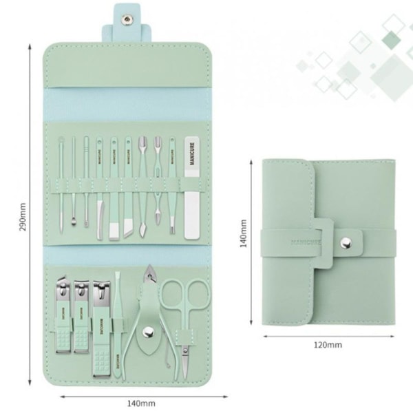 Nagelklippningsset Nagelmanikyrverktyg SET 12 ST 12 ST Green 12 pcs-12 pcs