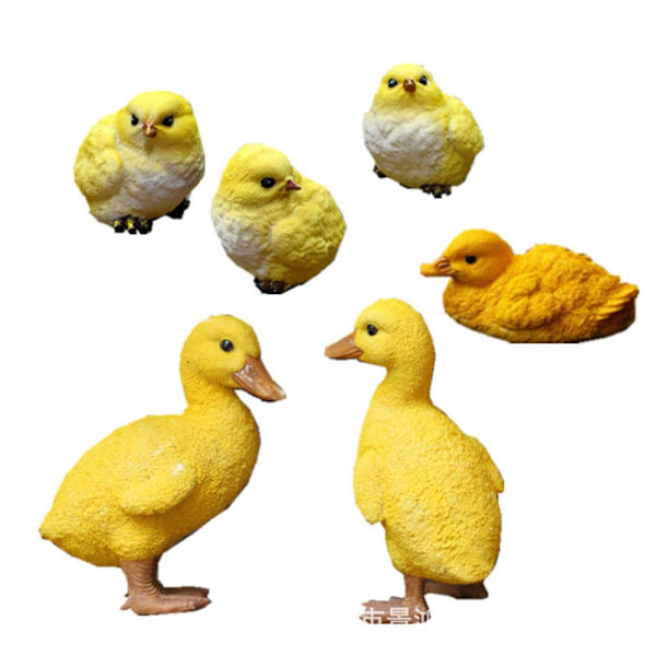 Simmande Anka Skulptur Duck Chicken Statue 3 3 3