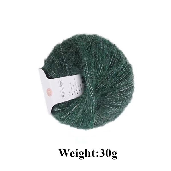 30 g/kugle Mohair Uldtråd Tre-farvet Gradient 6 6 6