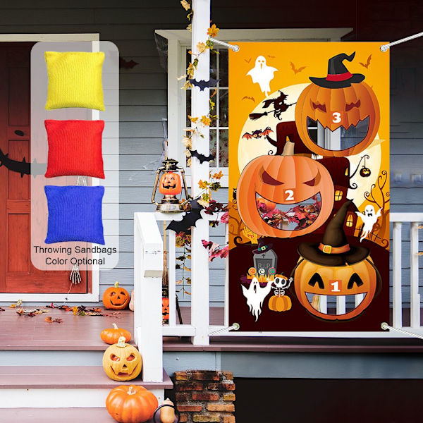 Halloween Pumpkin Throwing Game Spil Bean Bags Safe Tossing Pumpkin