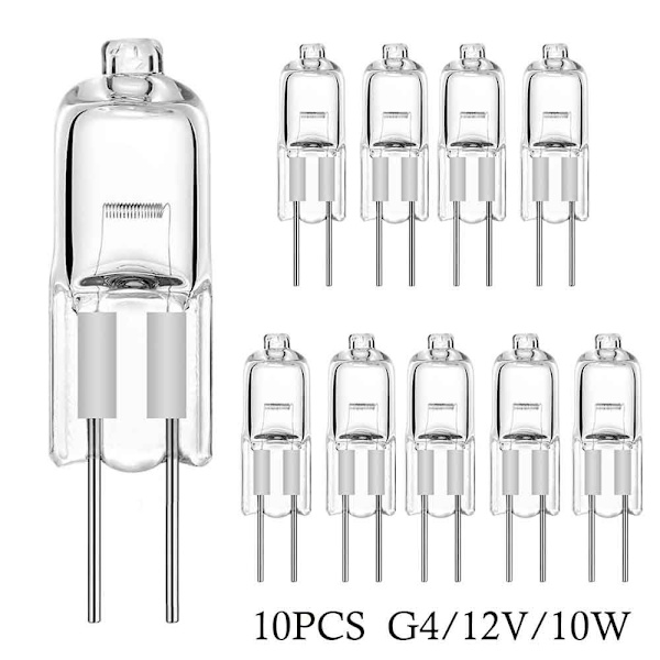 10 stk halogenpærer kapsellamper G4-12V-10W G4-12V-10W G4-12V-10W