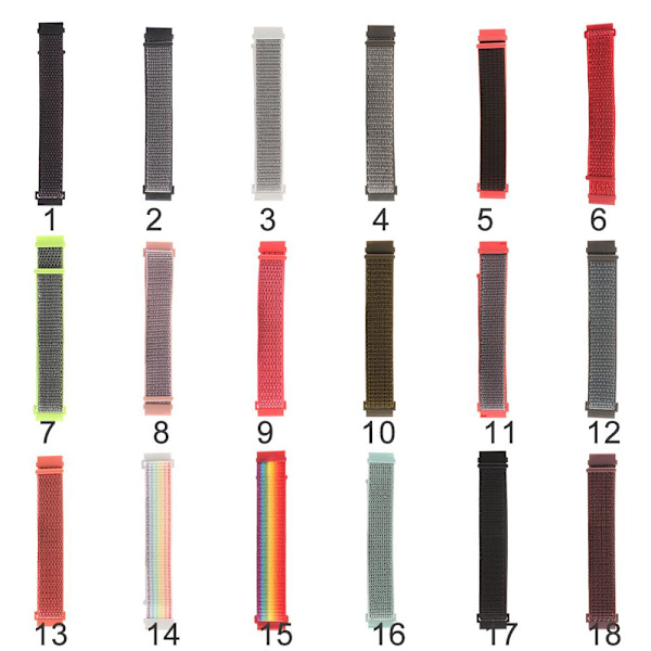 20 mm watch Band Nylon Loop Armband Armband 18-BRUN 18-Brown