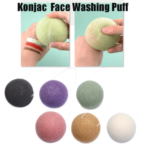 Face Wash Puff Konjac puhdistussieni PINK Pink