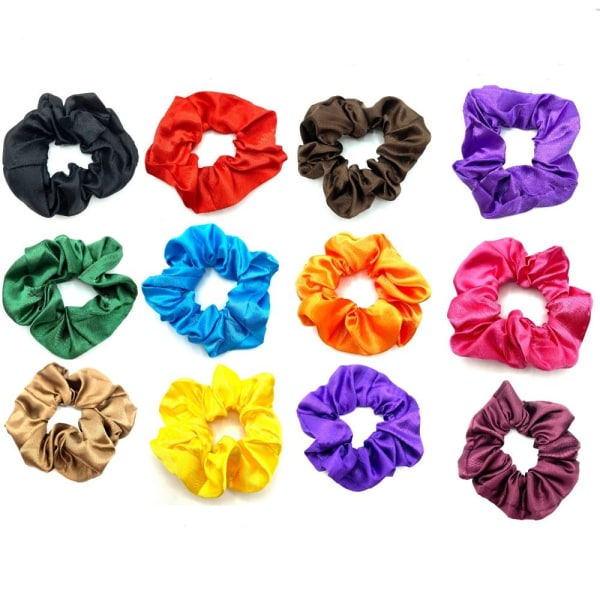 Satin Silk Hair Tie Elastiska Scrunchies BLÅ blue