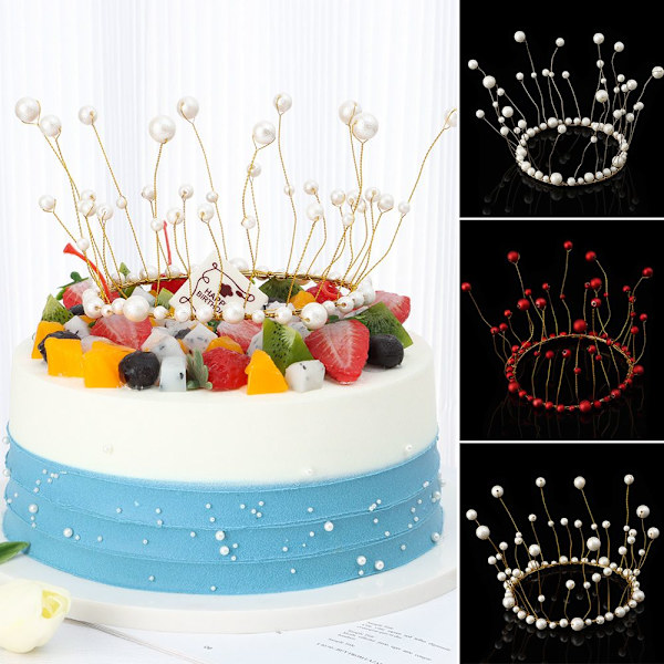 Crown Cake Topper Artificial Pearl 2 2 2